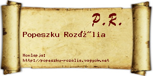 Popeszku Rozália névjegykártya